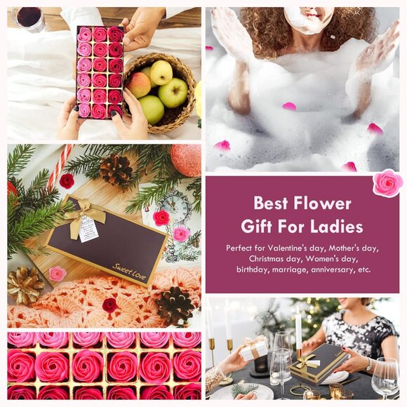 Red & Pink 18pc Floral Rose Scented Soap Petals Decorative Gift Set Mother's Day - Picture 7 of 7